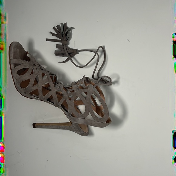 Charles David Lace-Up Lazercut Leather Heels - Picture 4 of 9